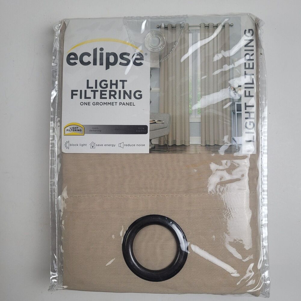 NEW Eclipse 52" x 84" Grommet single curtain panel 'Liberty Ecru' #CT70